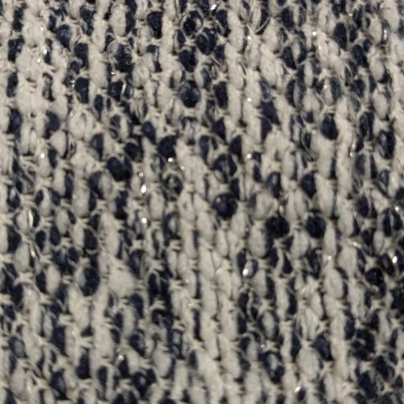 Chicos 1 Medium Sweater Blue Gray White Metallic EUC - Picture 4 of 5